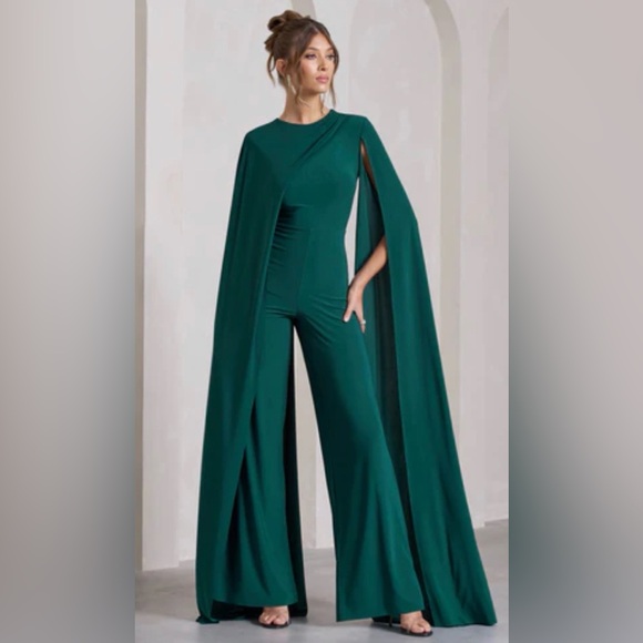 Club L London Pants - Club L London Teal Jumpsuit WORN ONCE FOR A WEDDING